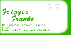 frigyes franko business card
